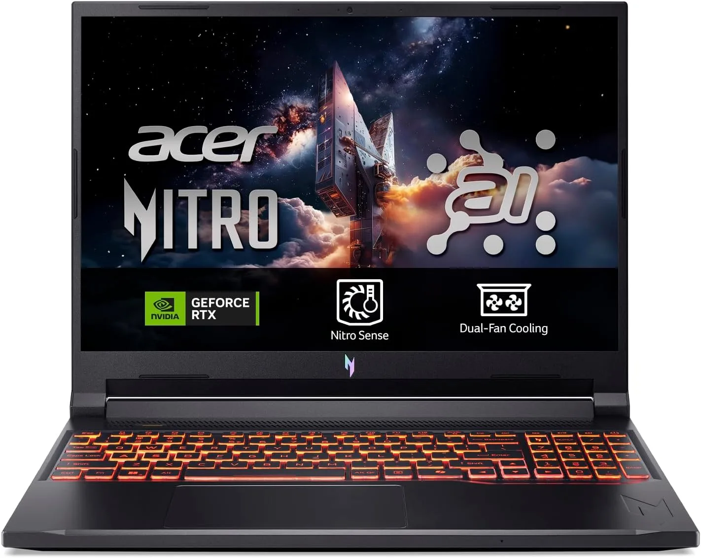 Acer Nitro V 16 AI con AMD Ryzen 7 260, 16 GB de RAM DDR5, 512 GB de SSD y NVIDIA RTX 5050 de 8 GB GDDR7: el portatil de entrada para aprender IA en 2026. Fuente: imagen de producto de Amazon.es