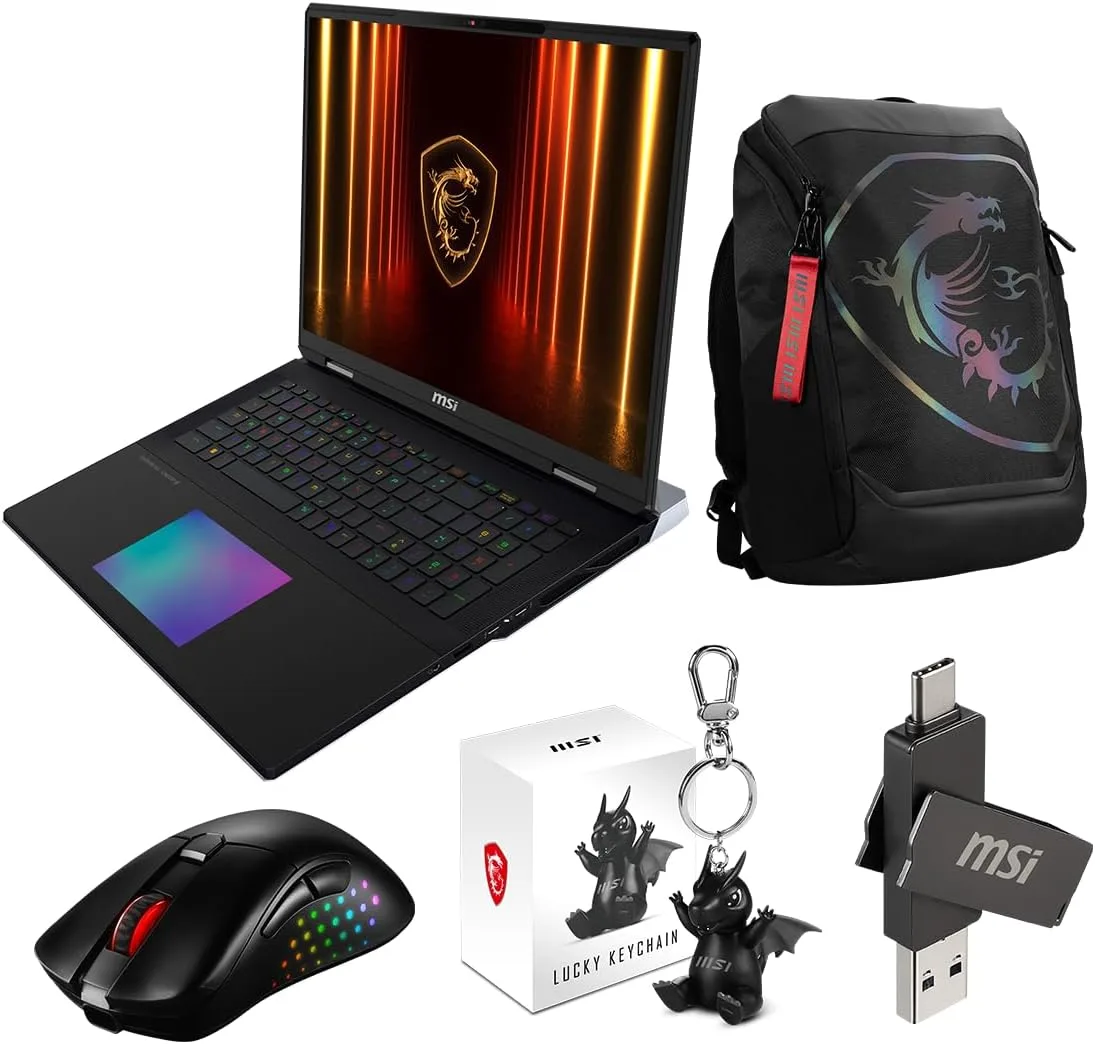 MSI Titan 18 HX AI de 18 pulgadas con pantalla UHD+ Mini LED, hasta 96 GB de RAM DDR5 y tres slots M.2: la workstation movil mas maximalista para IA. Fuente: imagen de producto de Amazon.es