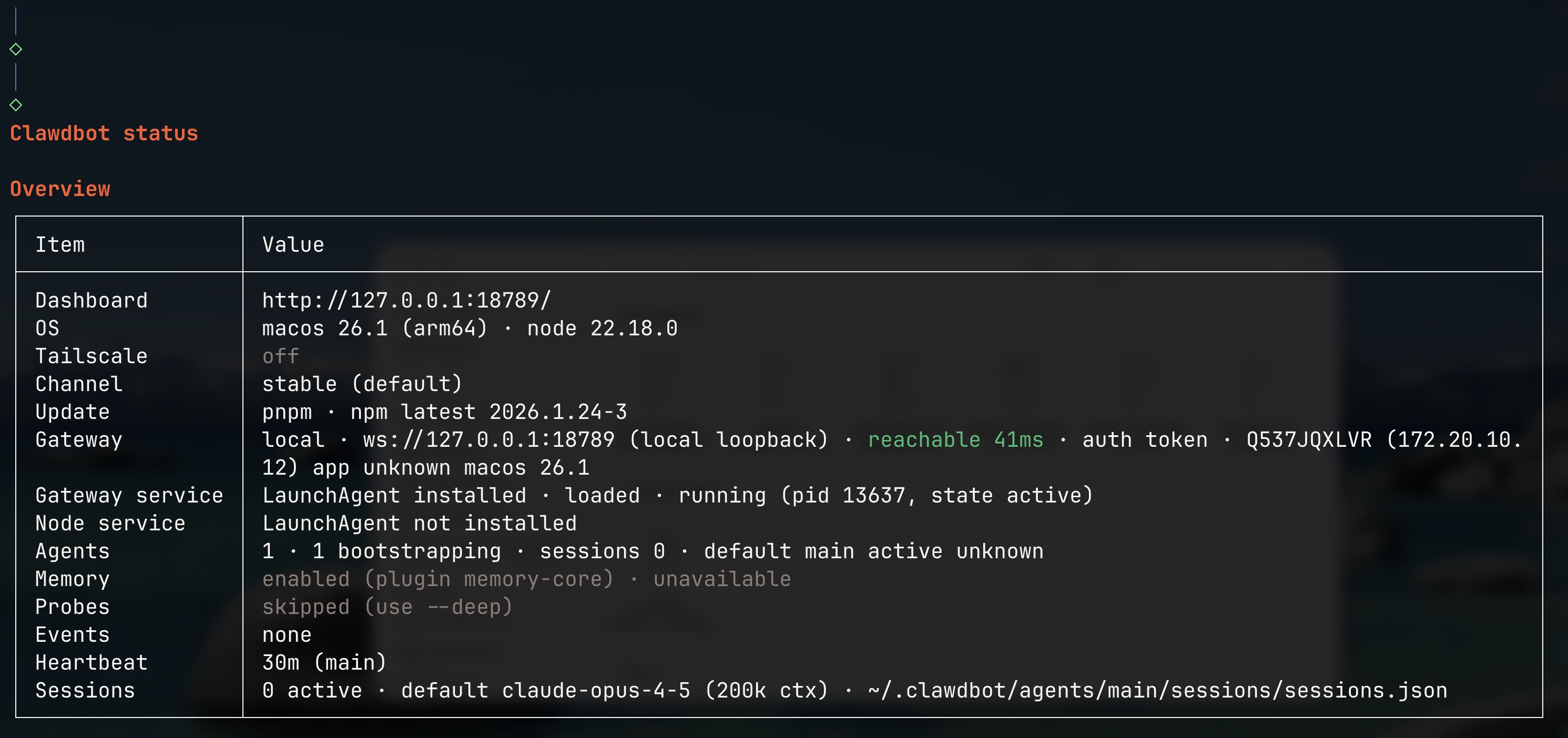 Verificación de estado de Moltbot